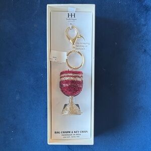 HH hautet hippie Beaded Bag Charm Key Chain lead safe nickel free